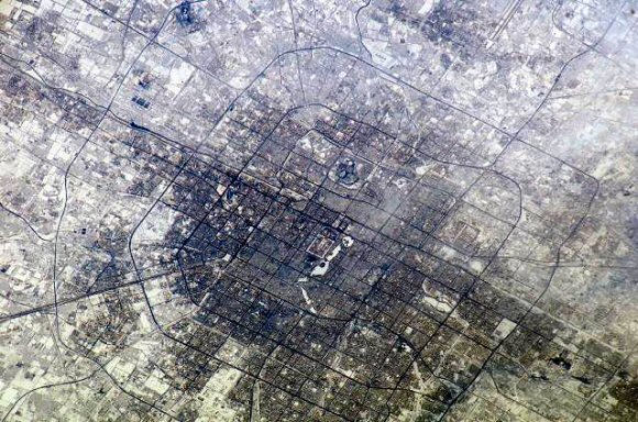 Pékin vu depuis l'espace.