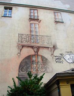 Peinture murale, rue de Franche-Comté (3e arrondissement).