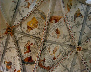 Saint-Lizier : peintures sur les voûtes de Notre-Dame de la Sède.