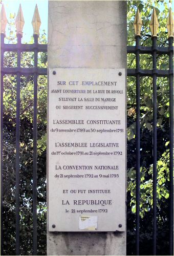 Salle du Manège (plaque commémorative).