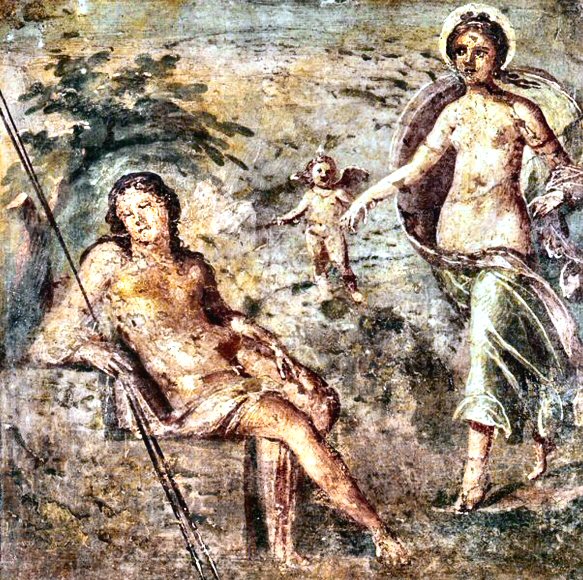 Séléné rendant visite à Endymion (Pompéi).