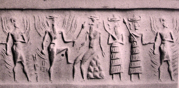 Shamash luttant contre une divinit des tnbres.