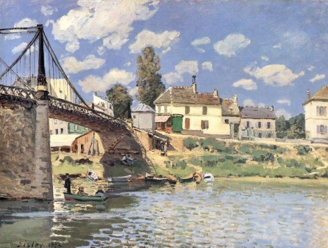 Pont à Villeneuve-la-Garenne, par Sisley.