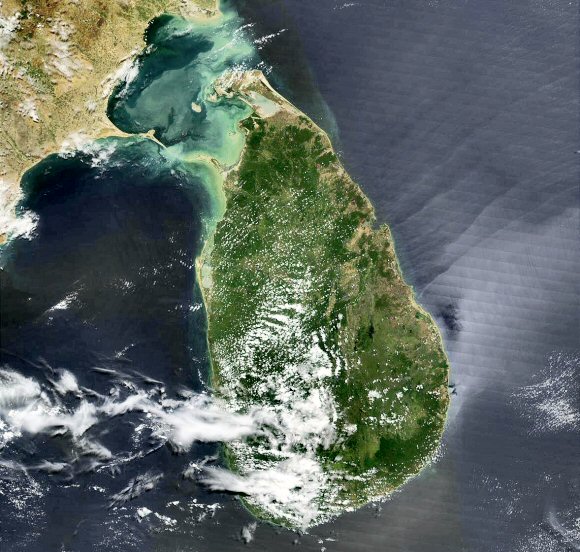 Sri Lanka depuis l'espace.