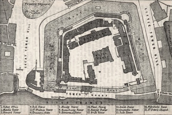 Plan de la Tour de Londres.