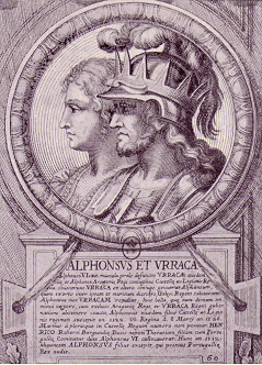 Portraits d'Urraca et d'Alphonse le Batailleur.