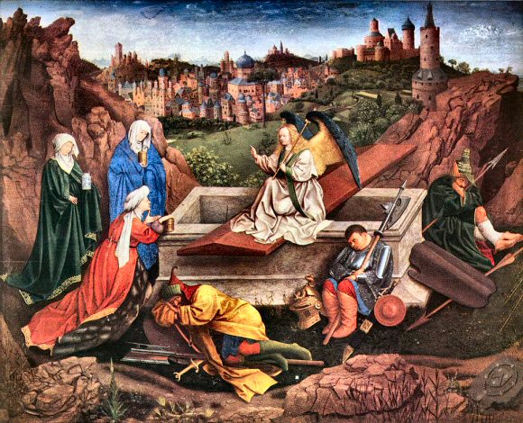 H. Van Eyck : Les trois Marie devant le tombeau,