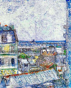 Van Gogh : Depuis la fentre du 54 de la rue Lepic.
