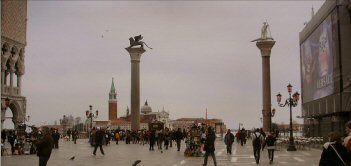 Venise : colonnes de saint Marc et de saint Thodore.