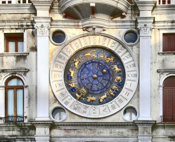 Venise : zodiaque de la Tour de l'Horloge.