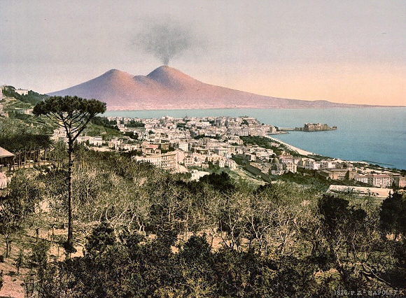 Le Vésuve et la baie de Naples.
