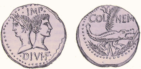 Monnaies romaines de Nmes.