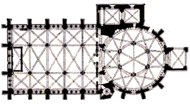 Plan de l'église du Temple, à Londres.