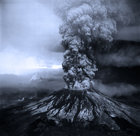 Eruption du volcan St. Helen.